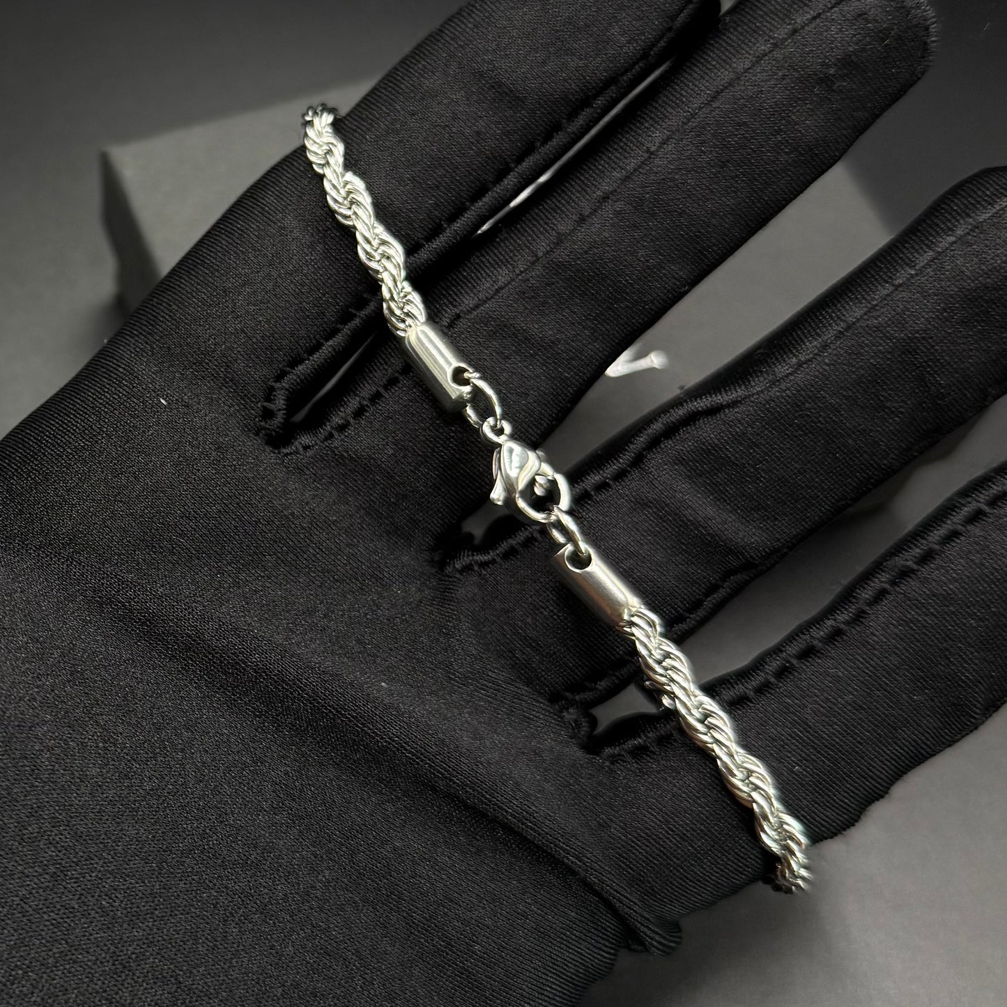 EDELSTAHL "SILVER ROPE" ARMBAND - ICERAIN JEWELRY