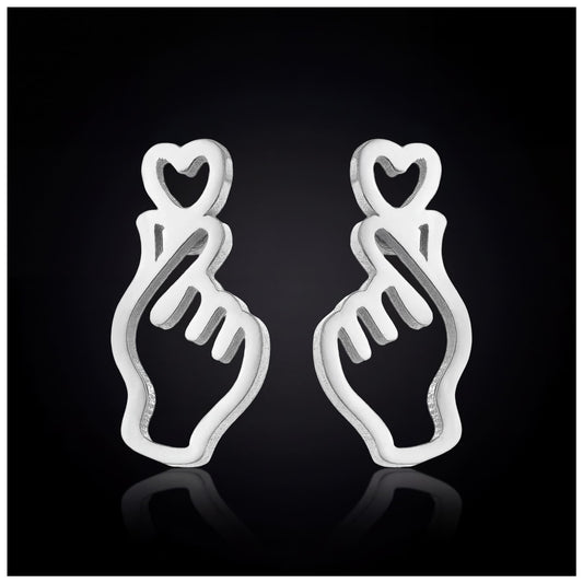 EDELSTAHL "HANDLOVE" OHRRINGE - ICERAIN JEWELRY