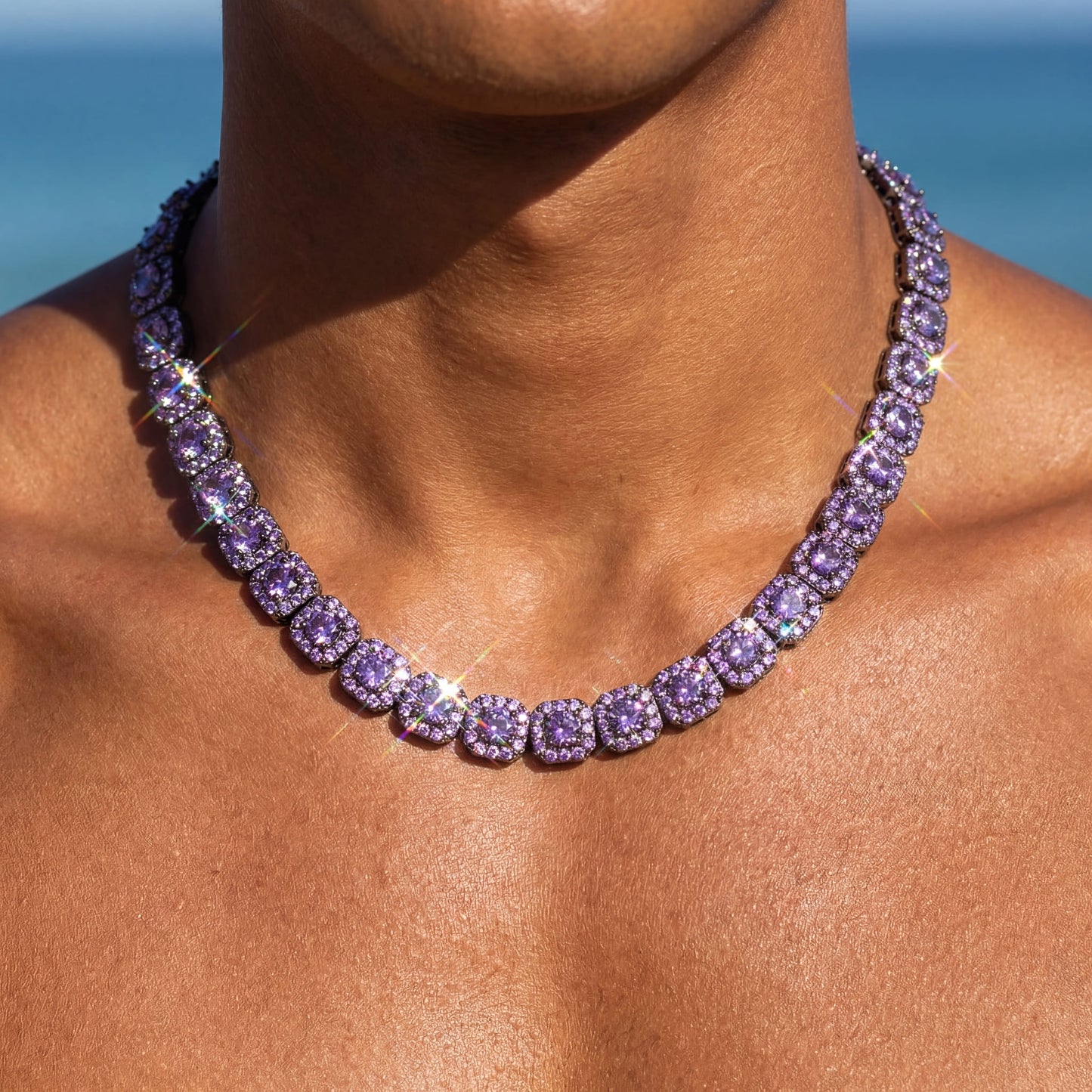 ICED OUT 12MM "PURPLE CHARM" KETTE - ICERAIN JEWELRY