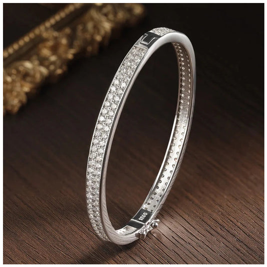 ICED OUT MOISSANITE "SOLIDAR" WEISSGOLD 925S SILVER ARMREIF - ICERAIN JEWELRY