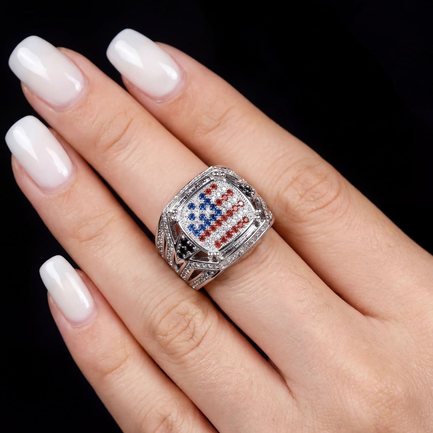 ICED OUT "AMERICA" RING - ICERAIN JEWELRY