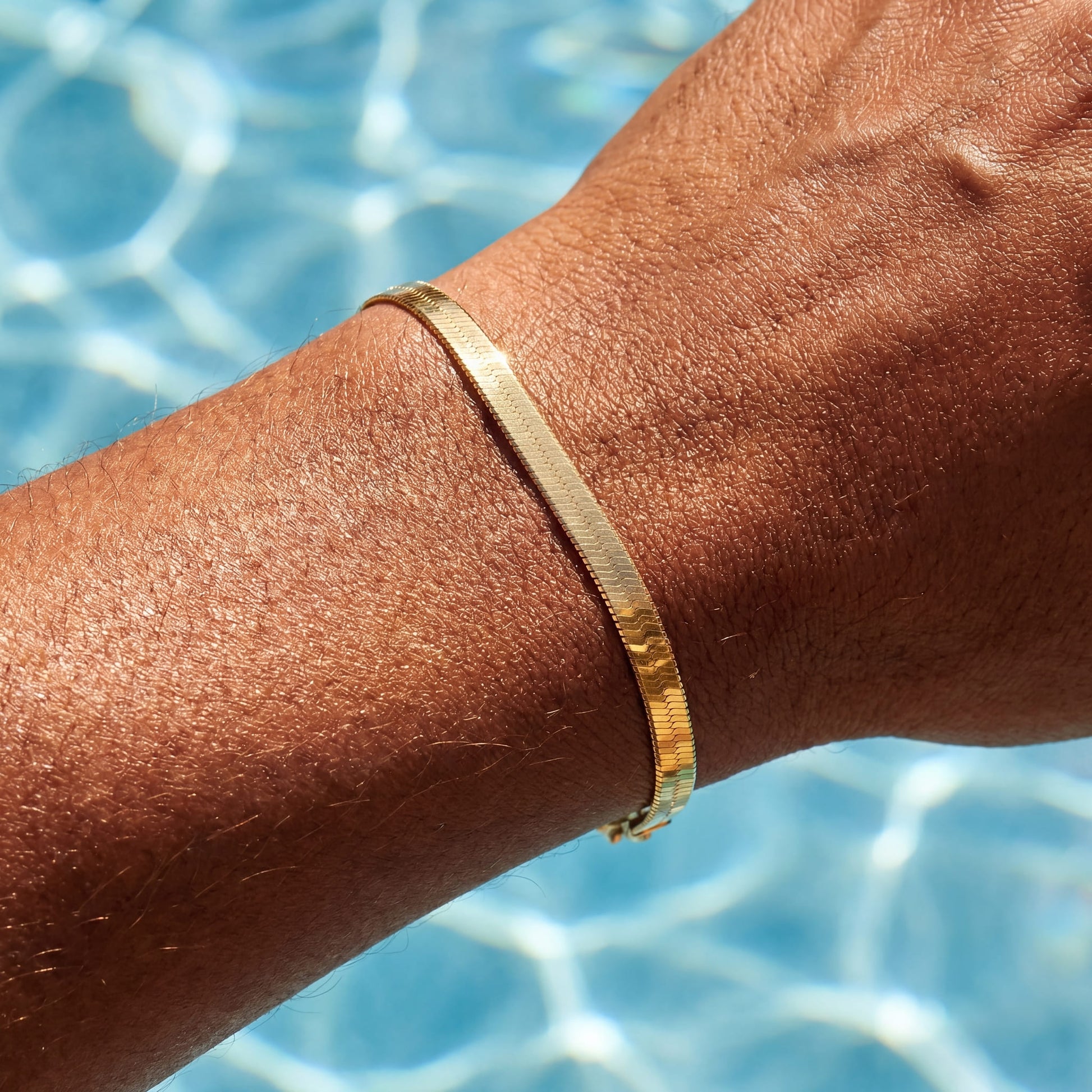 925S SILVER 18K GOLD "HERRINGBONE" ARMBAND - ICERAIN JEWELRY