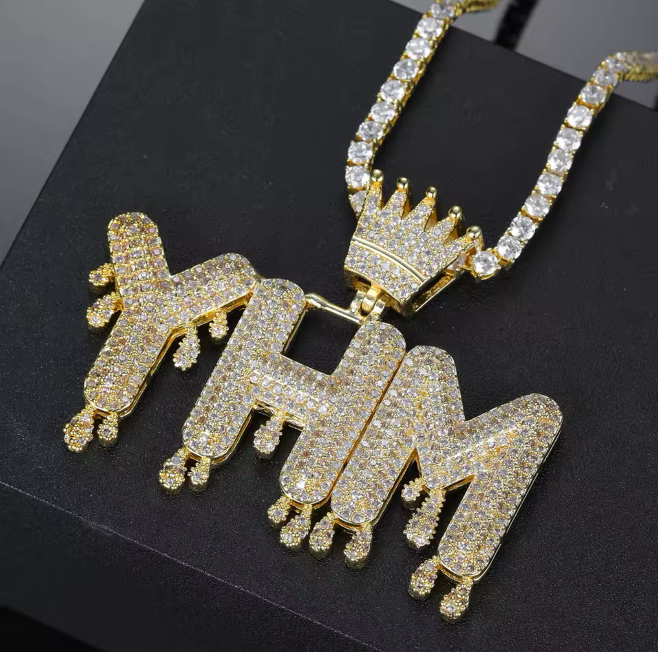 PERSONALISIERTE ICED OUT "CROWN DRIPPY" KETTE - ICERAIN JEWELRY