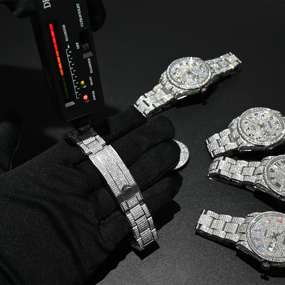 ICED OUT 41MM MOISSANITE "SILVER ROMA MONAC V2" UHR - ICERAIN JEWELRY