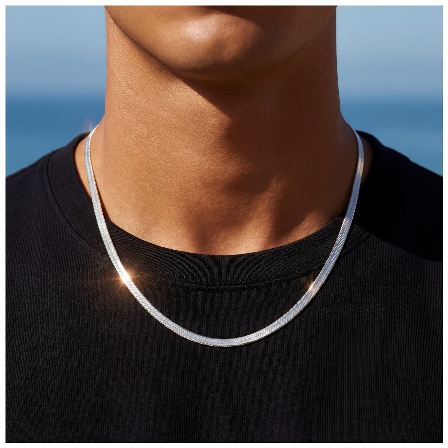 925S SILVER "HERRINGBONE" KETTE - ICERAIN JEWELRY