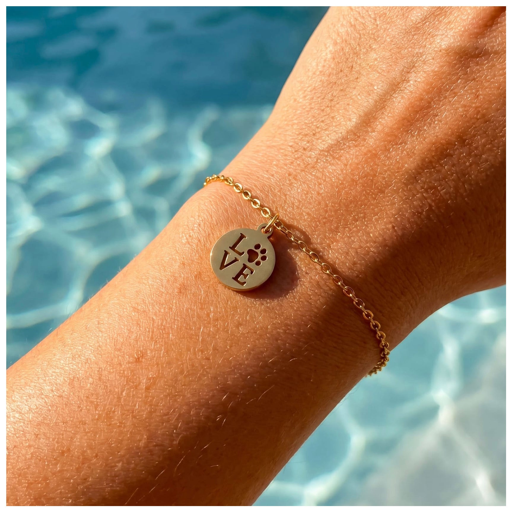 EDELSTAHL "GOLD LOVE DOG" ARMBAND - ICERAIN JEWELRY