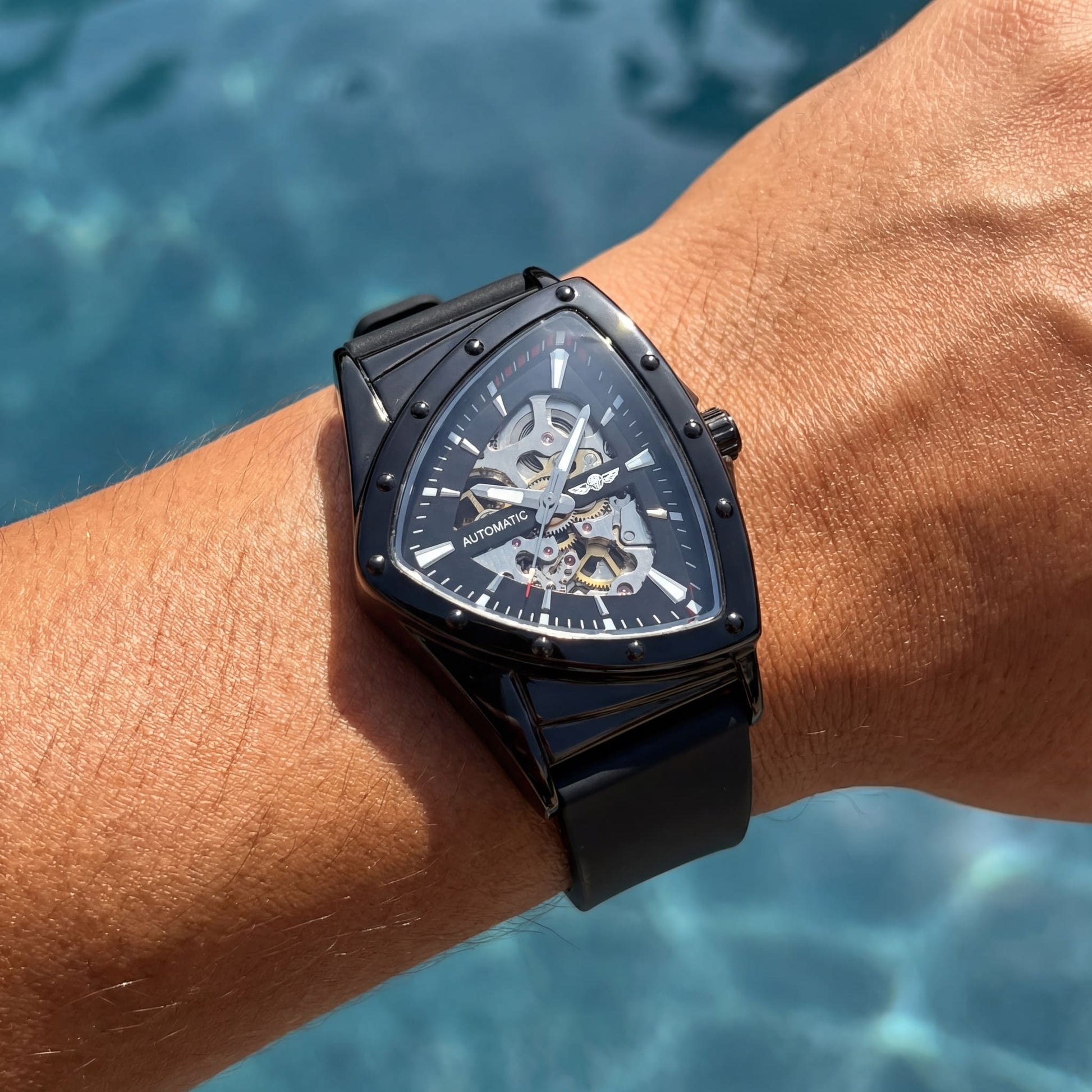 EDELSTAHL AUTOMATIK "TRIANGLAR" UHR - ICERAIN JEWELRY