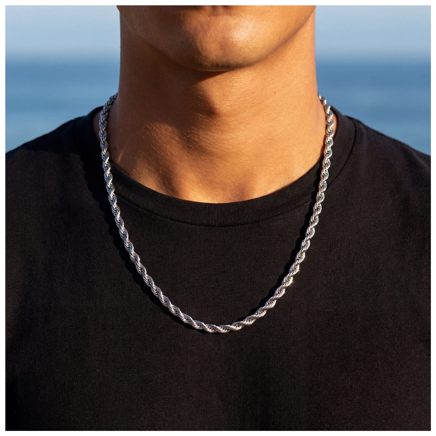 SALE | EDELSTAHL 2MM 45CM "SILVER ROPE" KETTE - ICERAIN JEWELRY