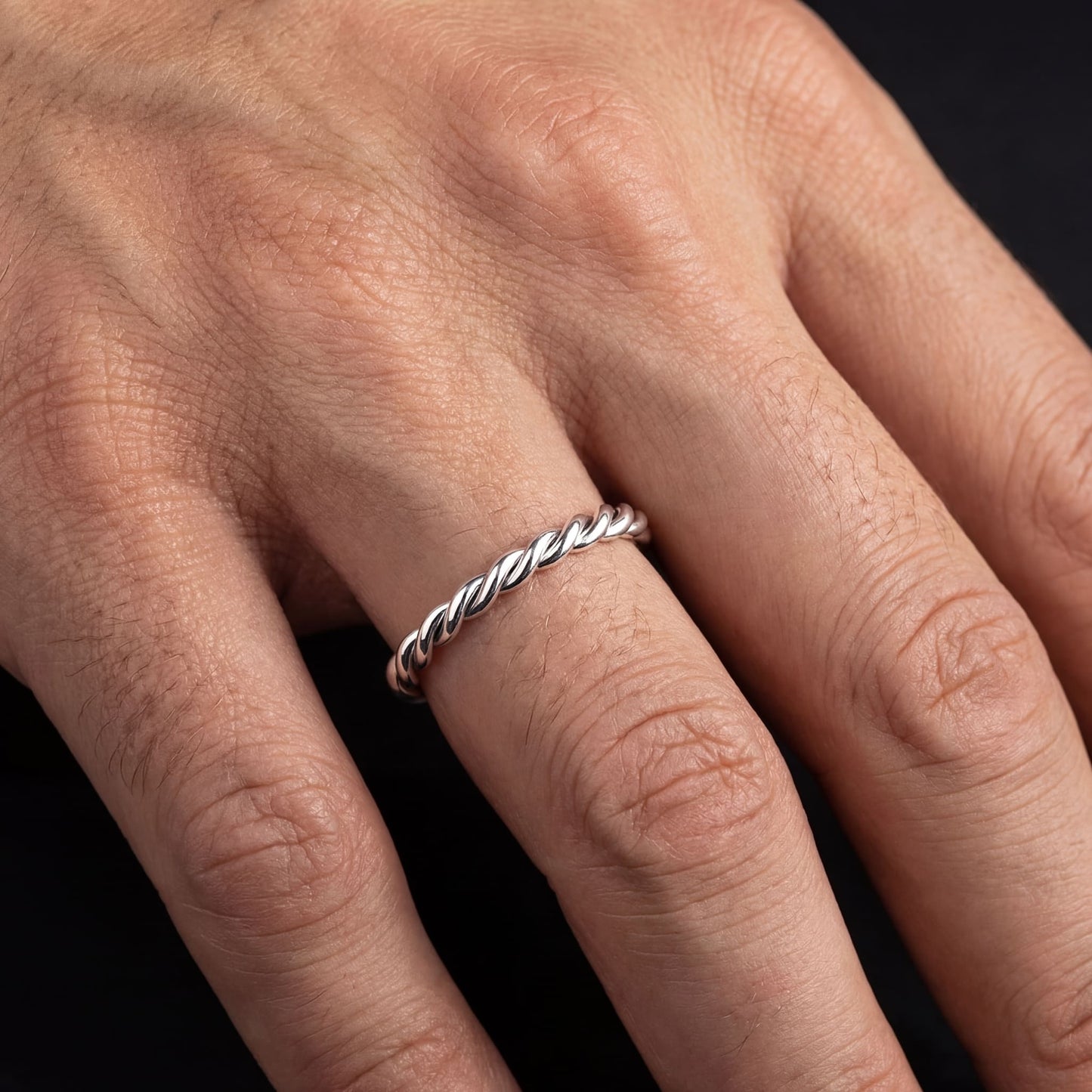925S SILVER "ROPE" RING - ICERAIN JEWELRY