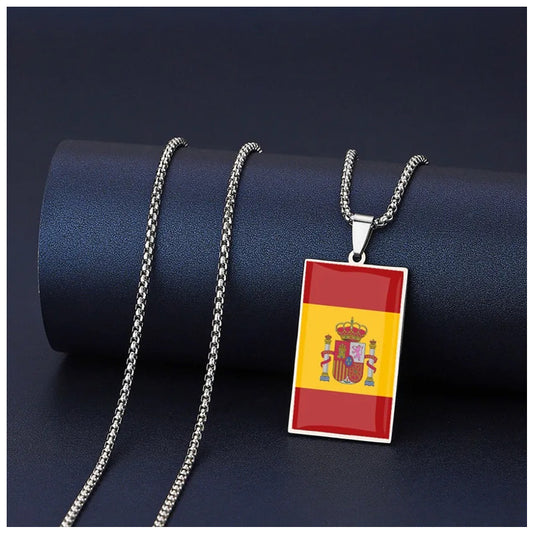 EDELSTAHL "SPAIN FLAG" LÄNDERKETTE - ICERAIN JEWELRY