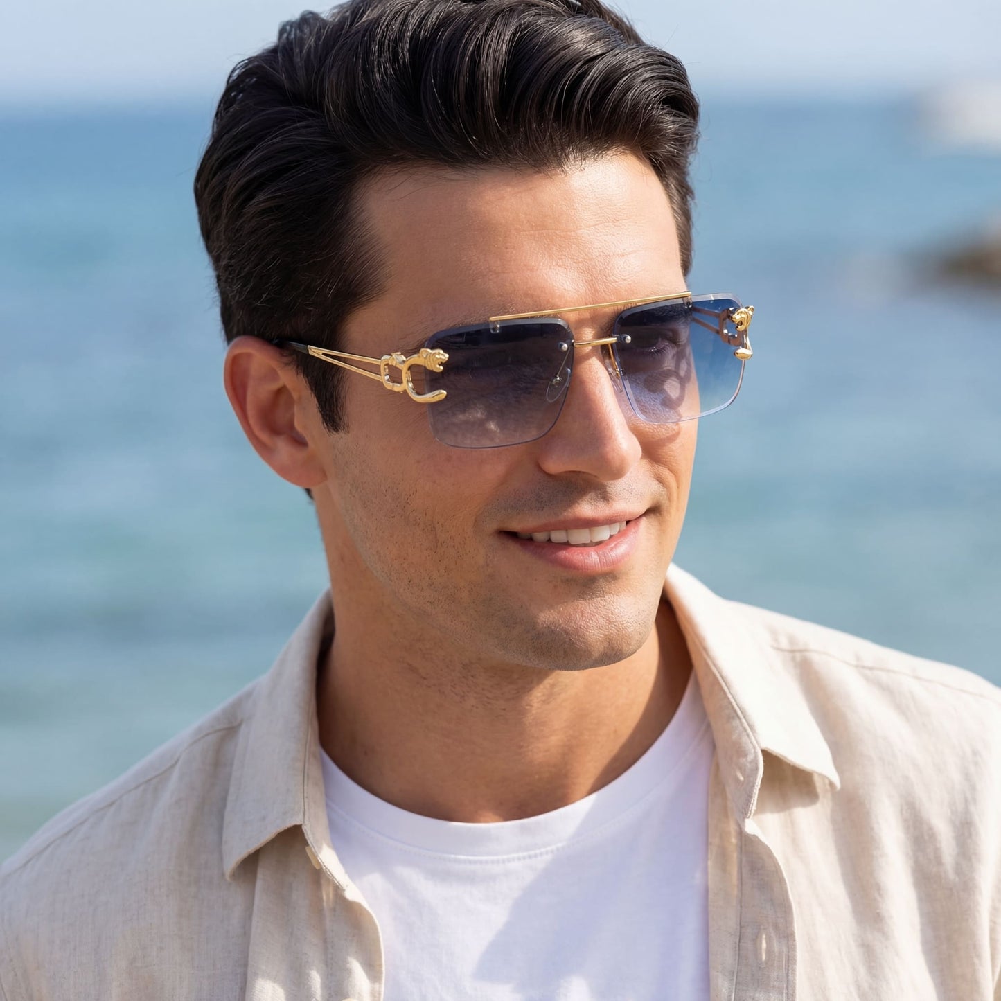EDELSTAHL "LEOPARDO" SONNENBRILLE - ICERAIN JEWELRY