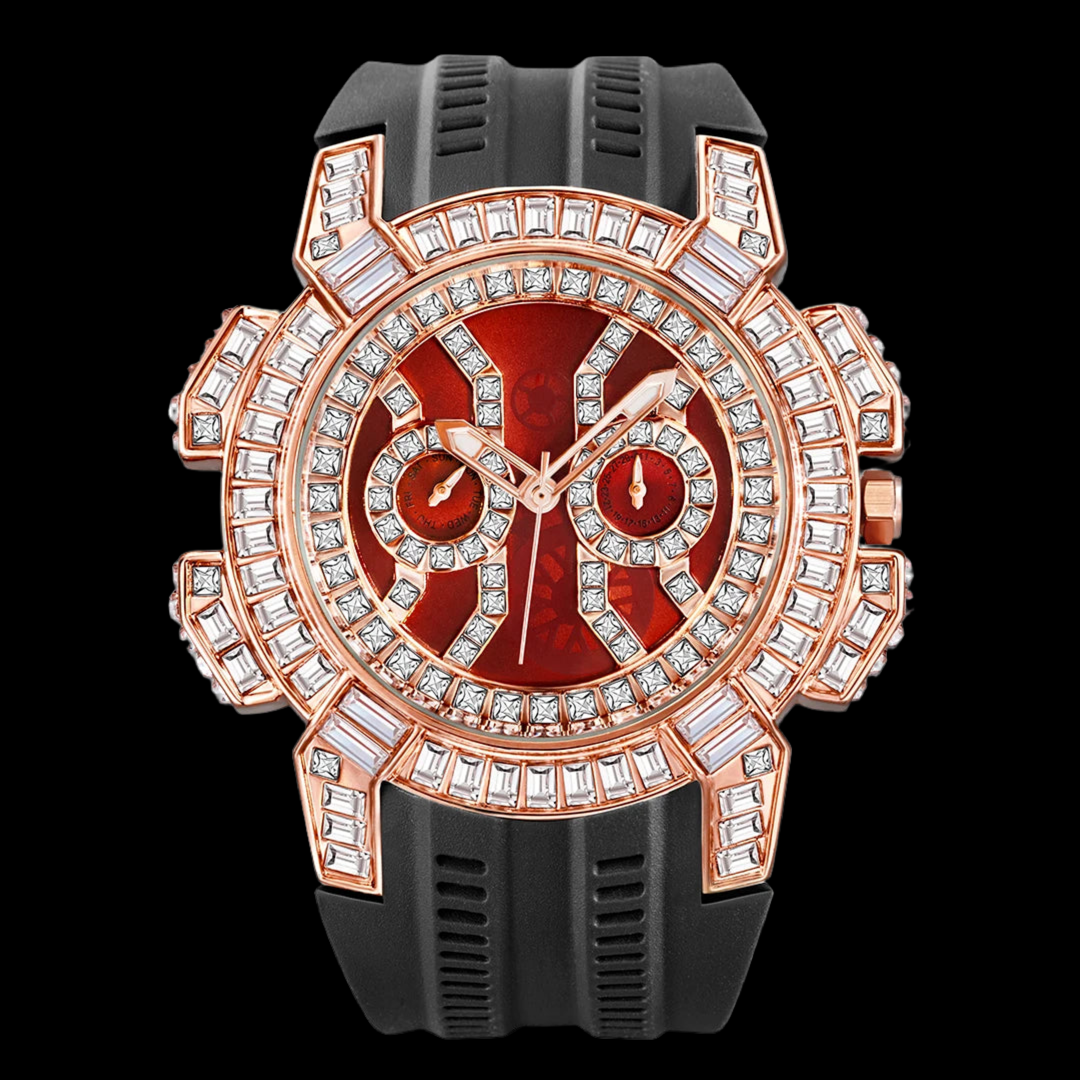 Luxus Designer Iced Out "Sunstar" Uhr + Box + Armbandkürzer