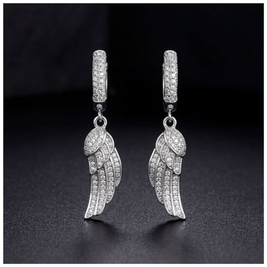 ICED OUT "SILVER ANGEL WINGS" OHRRINGE - ICERAIN JEWELRY