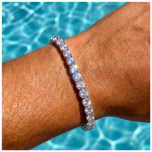 ICED OUT "SILVER TENNIS" ARMBAND - ICERAIN JEWELRY
