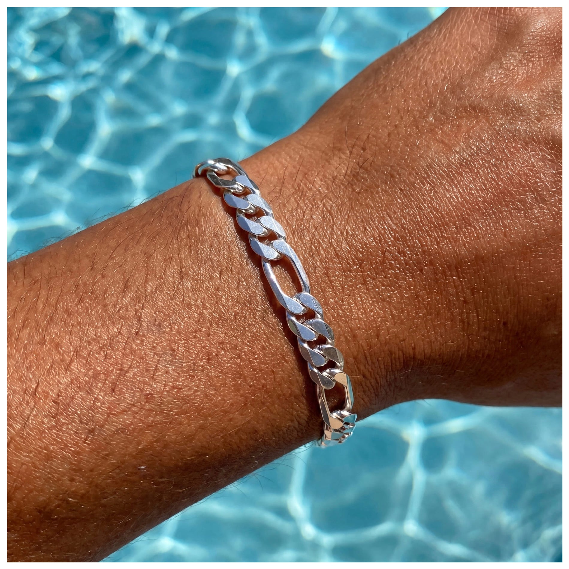 925S SILVER 6,5MM "FIGARO" ARMBAND [PREMIUM VERSION] - ICERAIN JEWELRY