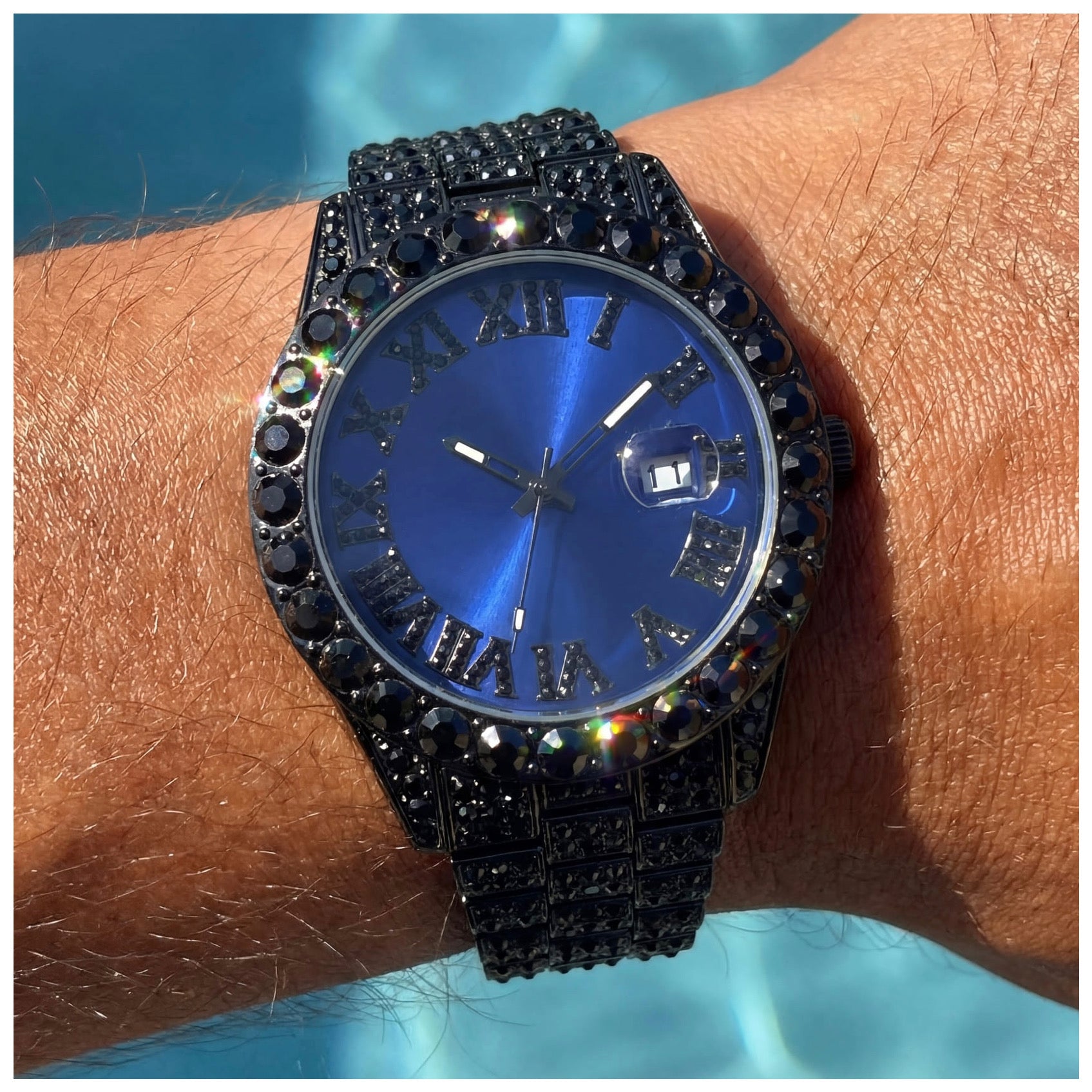 ICED OUT "BLACK FRATELLO" UHR - ICERAIN JEWELRY