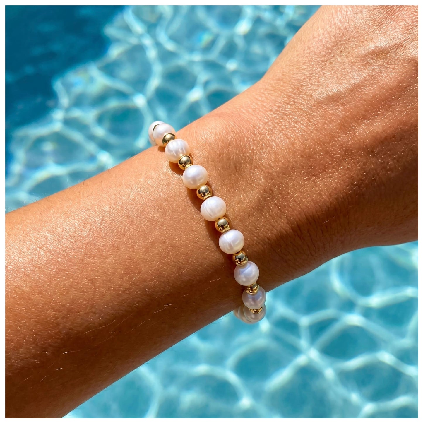 925S SILVER 18K GOLD "NATURAL PEARL" ARMBAND - ICERAIN JEWELRY