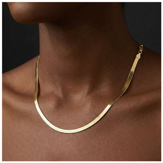 925S SILVER 18K GOLD "HERRINGBONE" KETTE - ICERAIN JEWELRY