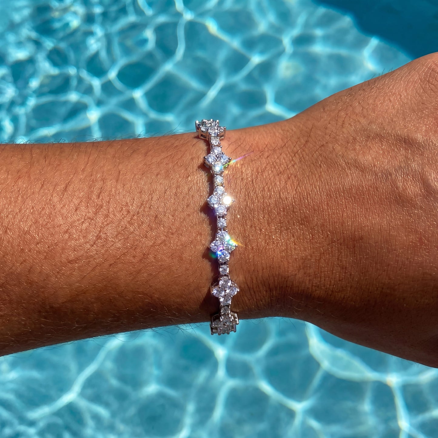 ICED OUT 3MM "TENNIS CROSS" ARMBAND - ICERAIN JEWELRY