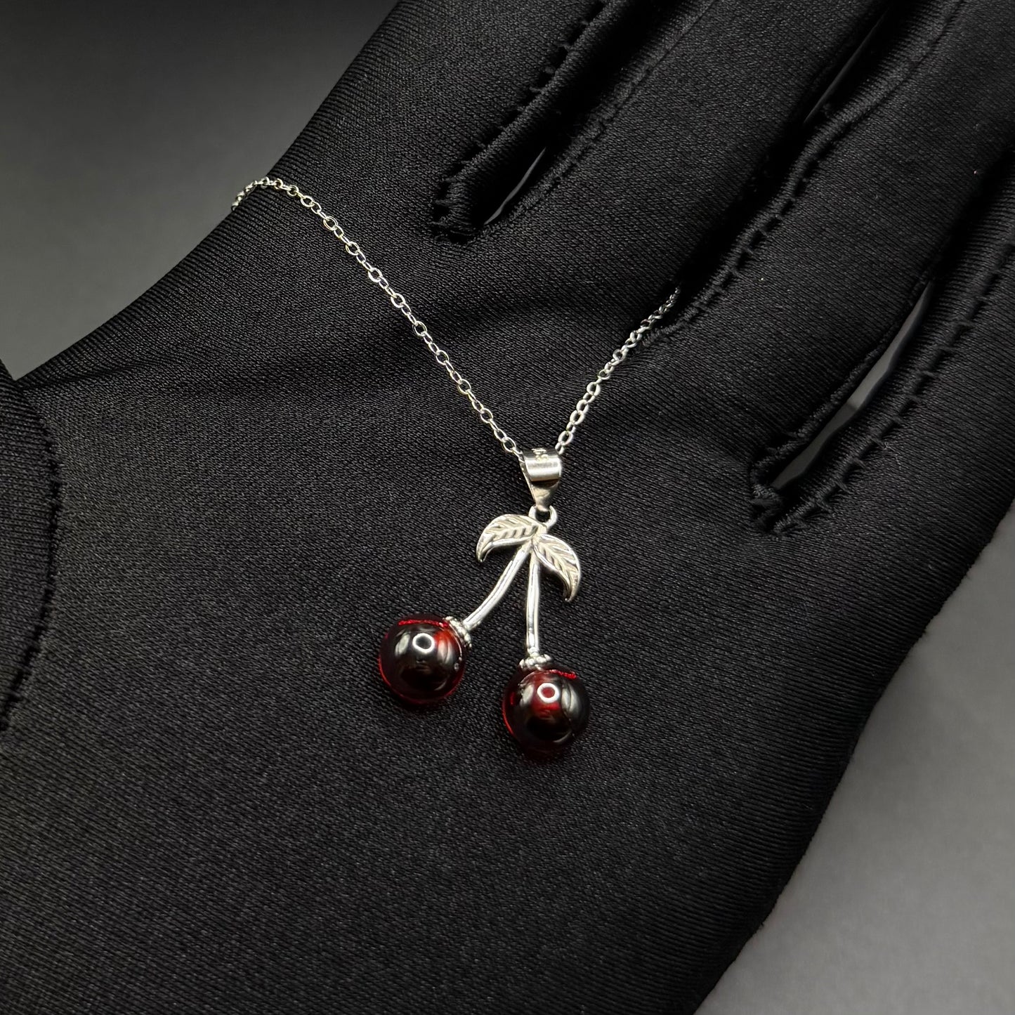 925S SILVER "CHERRY" KETTE - ICERAIN JEWELRY