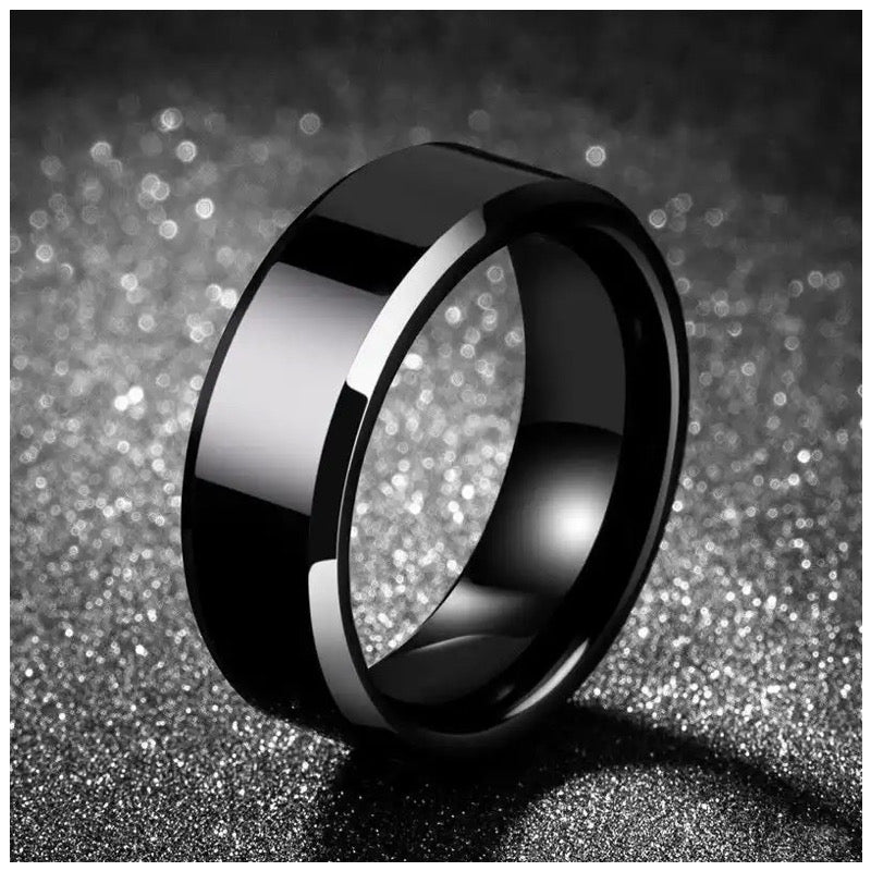 Luxus Edelstahl "Black Comfort" Ringe