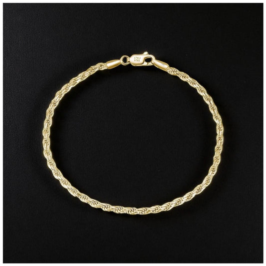 925S SILVER 18K GOLD "ROPE" ARMBAND - ICERAIN JEWELRY