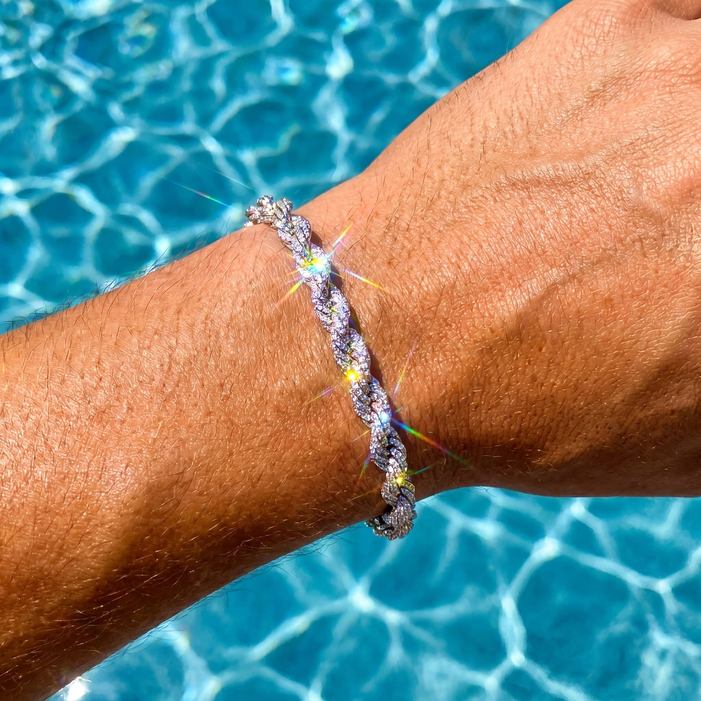ICED OUT 8MM "SILVER ROPE" ARMBAND - ICERAIN JEWELRY