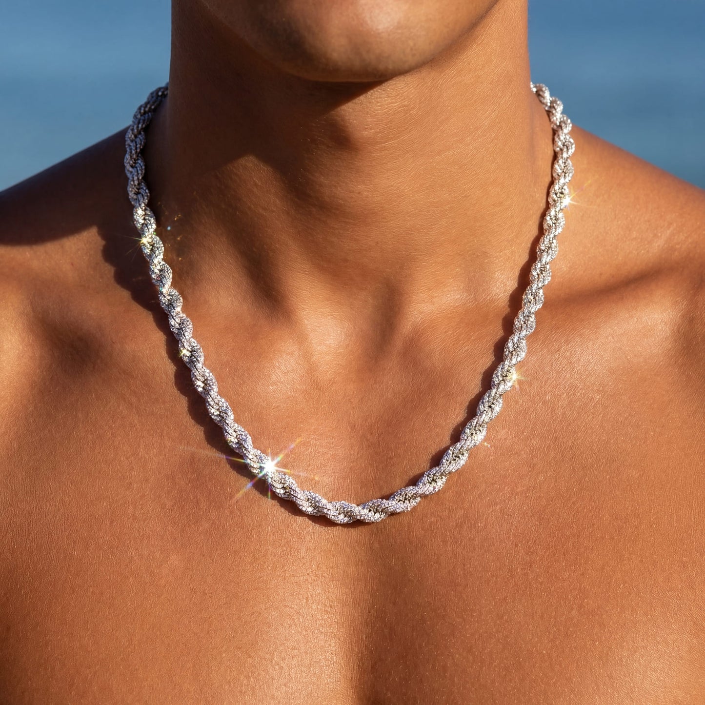 ICED OUT 8MM "SILVER ROPE" KETTE - ICERAIN JEWELRY