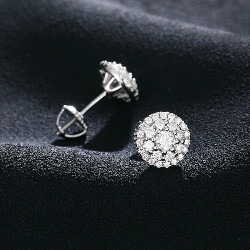 ICED OUT MOISSANITE "EUROSAT" WEISSGOLD 925S SILVER OHRRINGE - ICERAIN JEWELRY