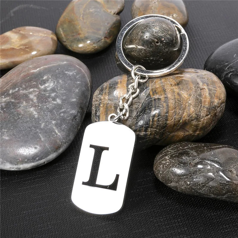 PERSONALISIERTER EDELSTAHL ANFANGSBUCHSTABE "WALLERO" SCHLÜSSELANHÄNGER - ICERAIN JEWELRY