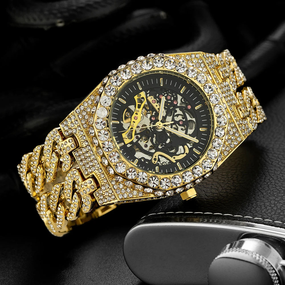 ICED OUT AUTOMATIK "SCHELETRO V5" UHR - ICERAIN JEWELRY
