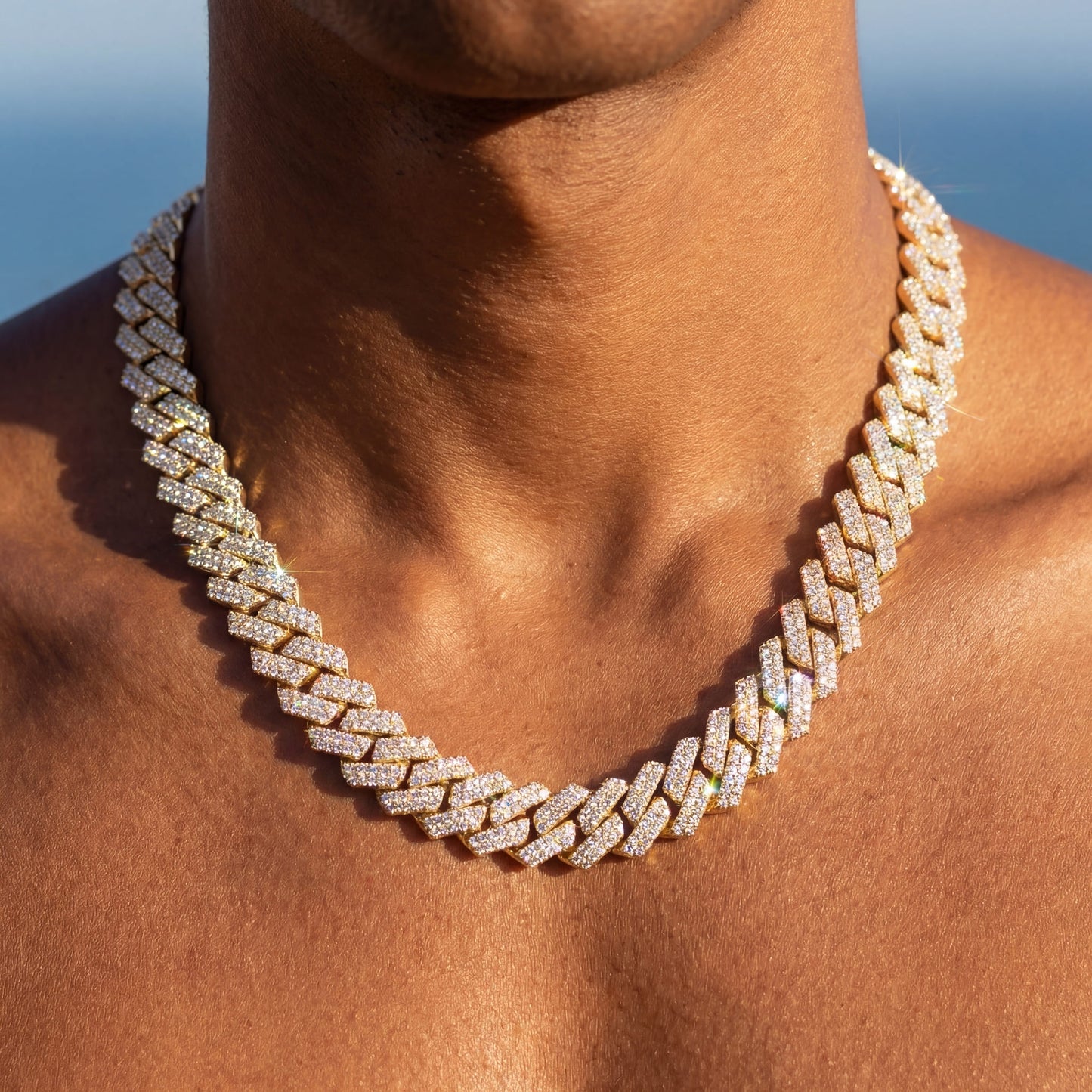 ICED OUT 14MM "GOLD PRONG CUBAN" KETTE [CLASSIC VERSION] - ICERAIN JEWELRY