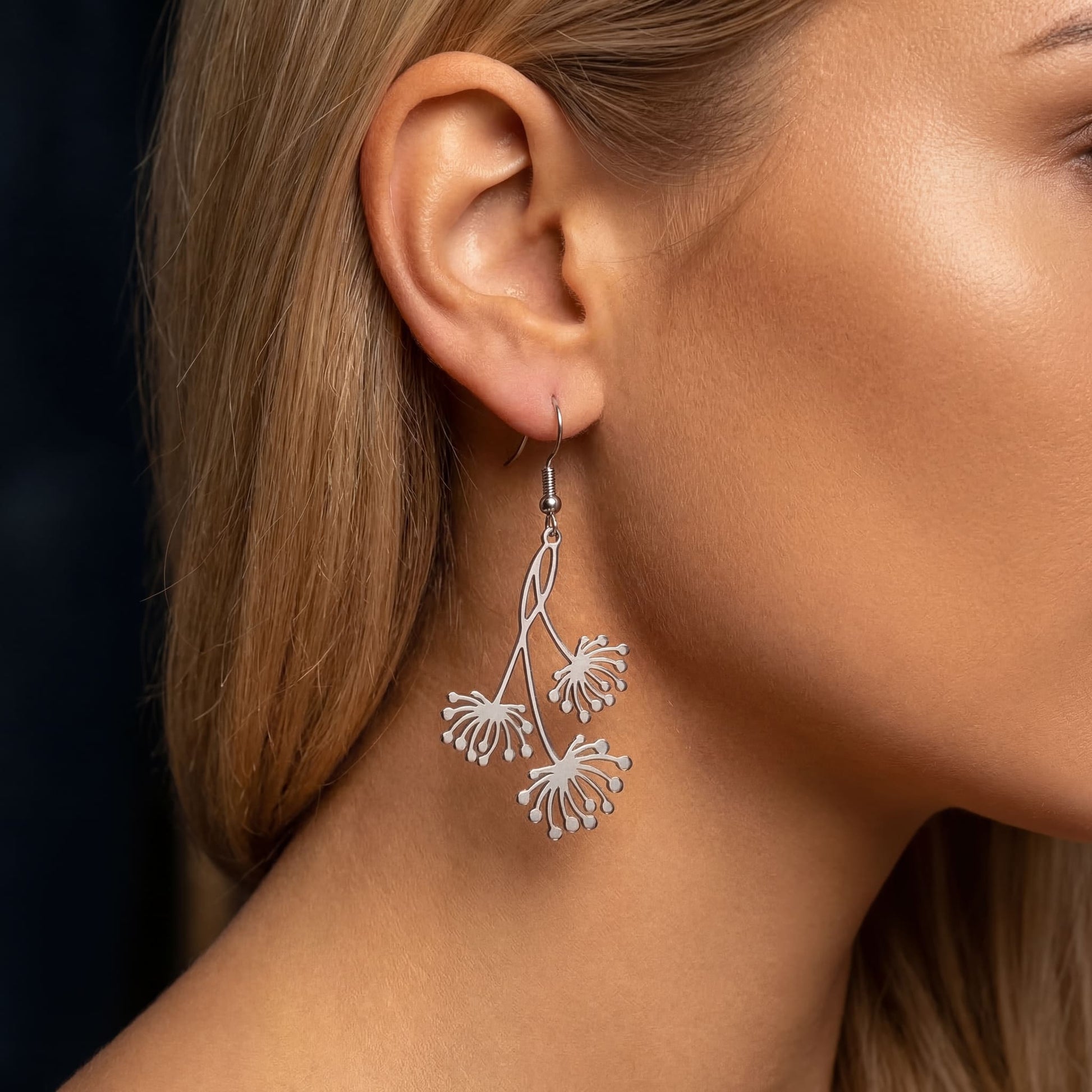 EDELSTAHL "SILVER FLOWER" OHRRINGE - ICERAIN JEWELRY