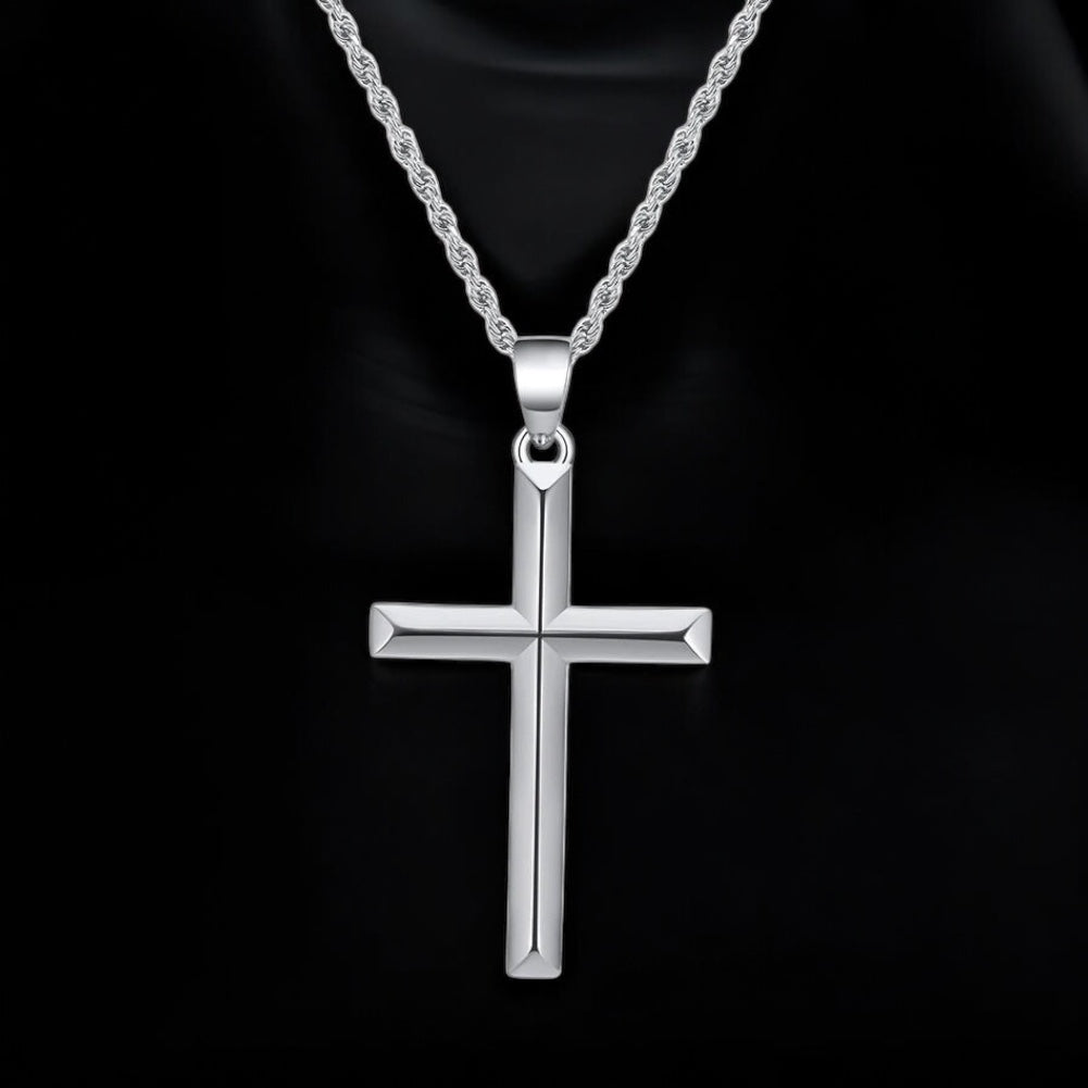 Luxus 925S Silver "Silver Cross" Kette - ICERAIN JEWELRY