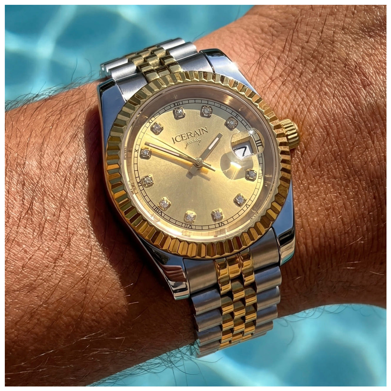 EDELSTAHL AUTOMATIK "ICERAIN GOLD DIAMOND" UHR - ICERAIN JEWELRY