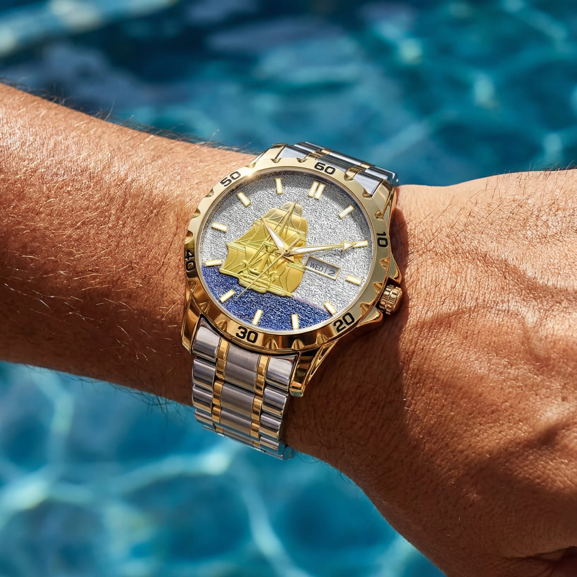 EDELSTAHL "GOLD NAVE" UHR - ICERAIN JEWELRY