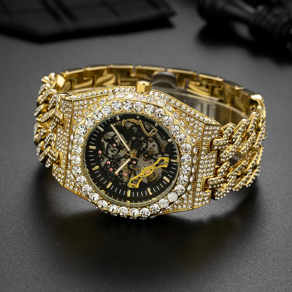 ICED OUT AUTOMATIK "SCHELETRO V5" UHR - ICERAIN JEWELRY