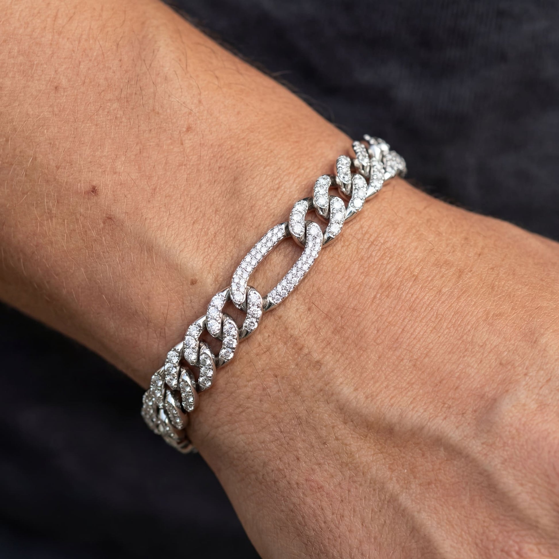 ICED OUT 10MM "FIGARO CUBAN" ARMBAND - ICERAIN JEWELRY