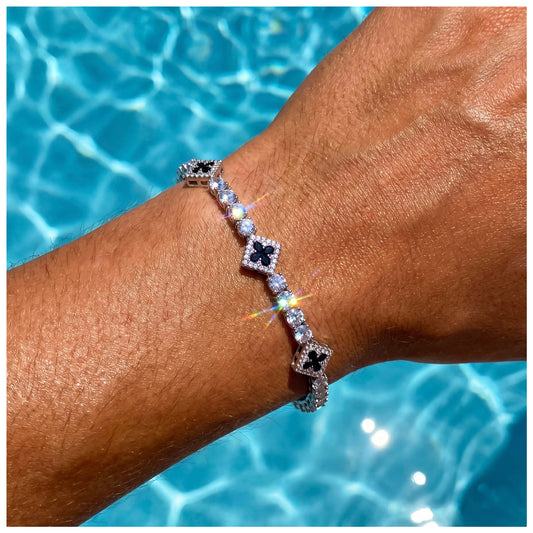 ICED OUT "BLACK CLOVER TENNIS V2" ARMBAND - ICERAIN JEWELRY