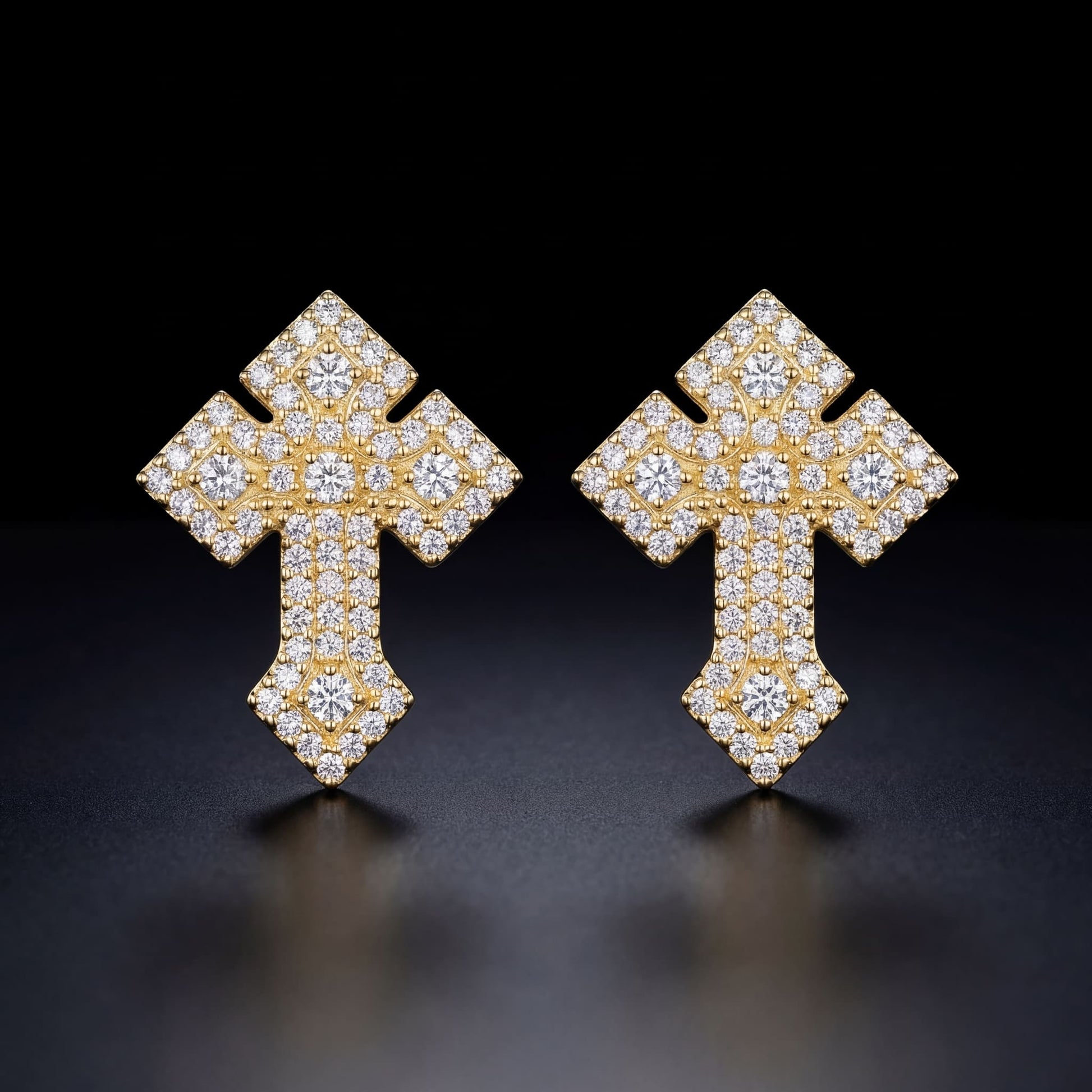 ICED OUT "CROSS V2" OHRRINGE - ICERAIN JEWELRY