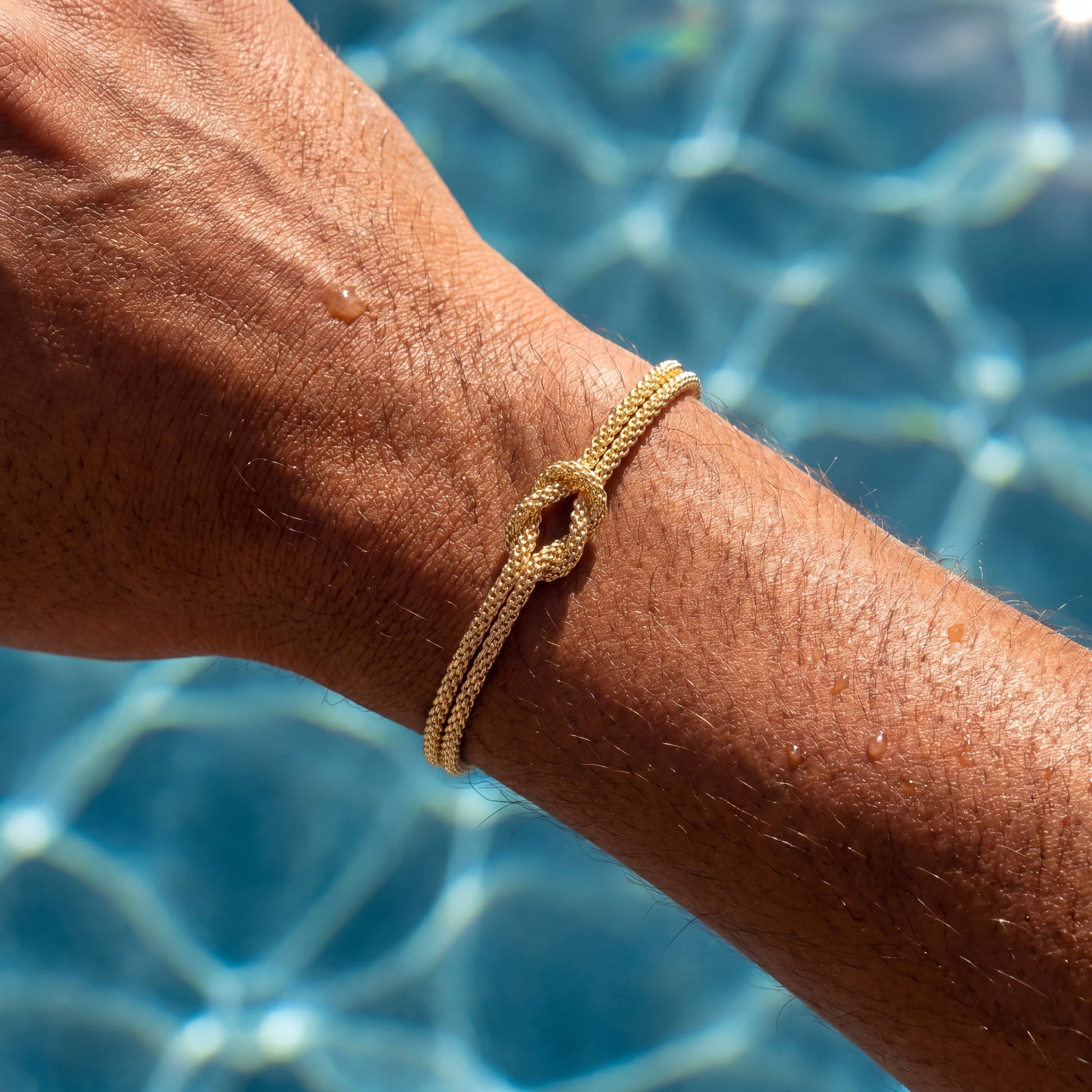 925S SILVER 14K GOLD 1,5MM "KNOT" ARMBAND - ICERAIN JEWELRY