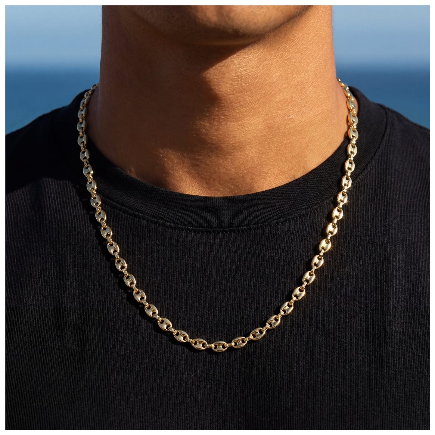 EDELSTAHL "GOLD BEANS" KETTE - ICERAIN JEWELRY