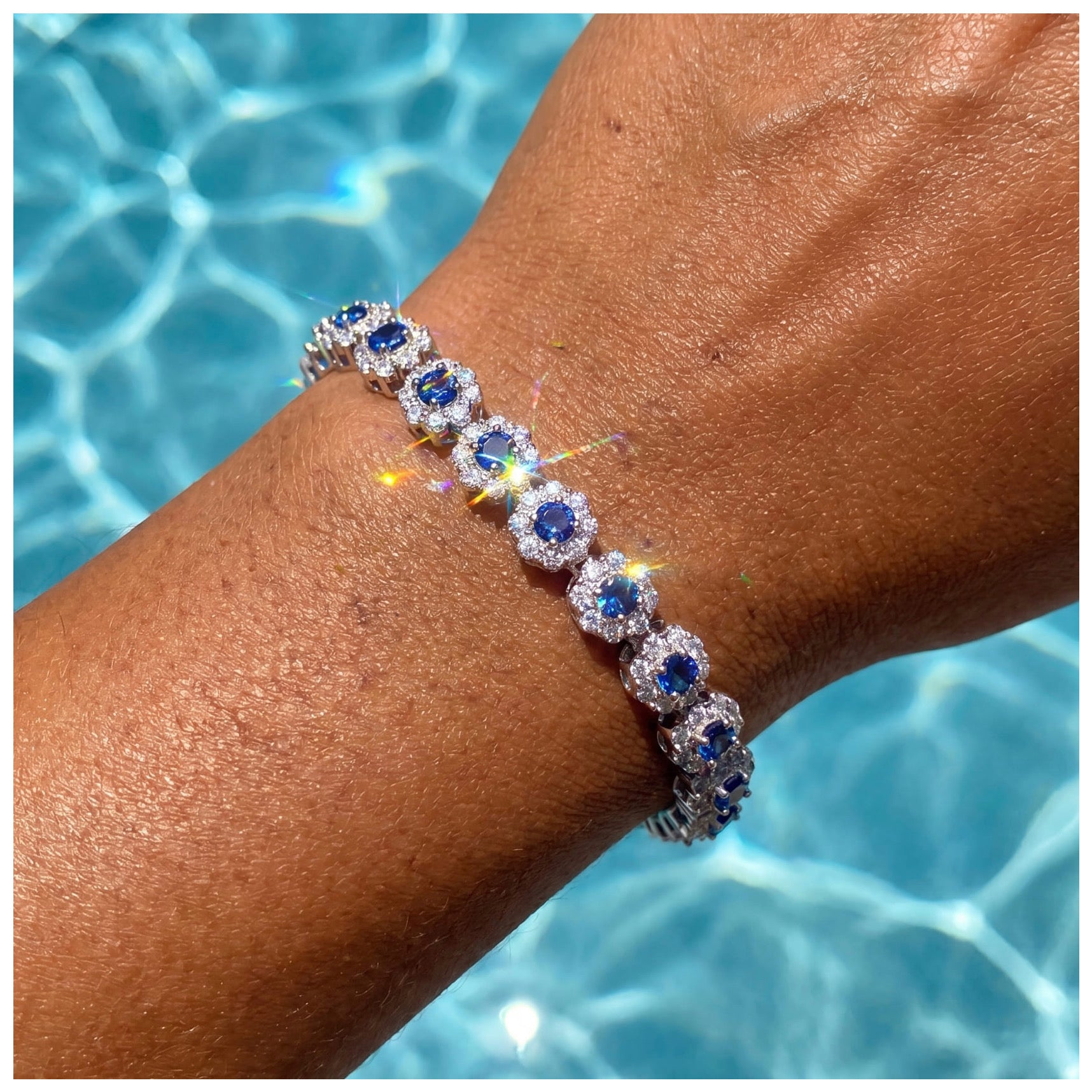 ICED OUT "BLUE CUSTLER" ARMBAND - ICERAIN JEWELRY