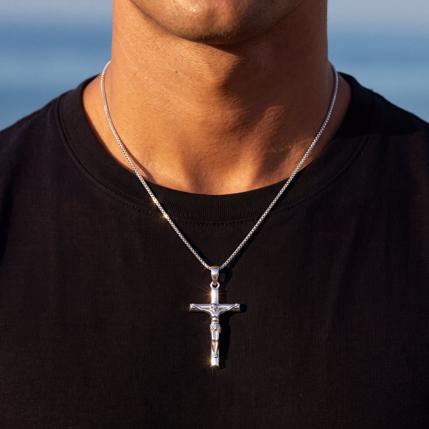 925S SILVER "JESUS" KETTE - ICERAIN JEWELRY