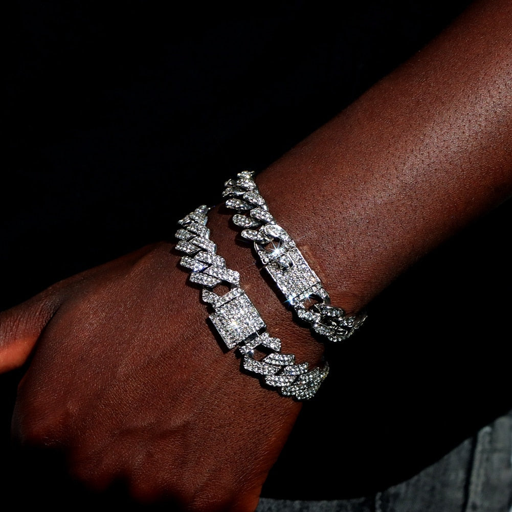 ICED OUT 14MM "SILVER PRONG CUBAN" ARMBAND [CLASSIC VERSION]