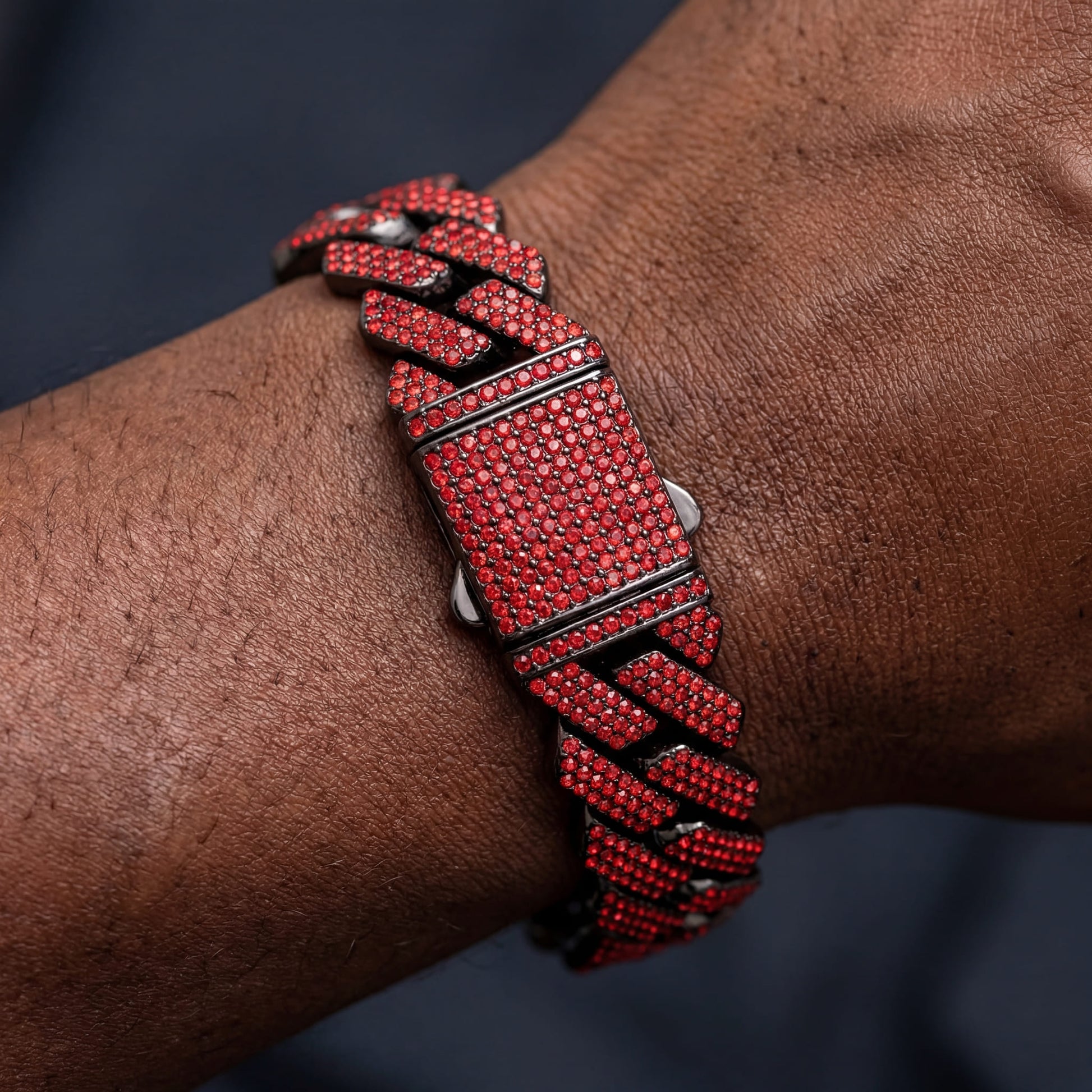 ICED OUT 20MM "RED PRONG CUBAN" ARMBAND - ICERAIN JEWELRY