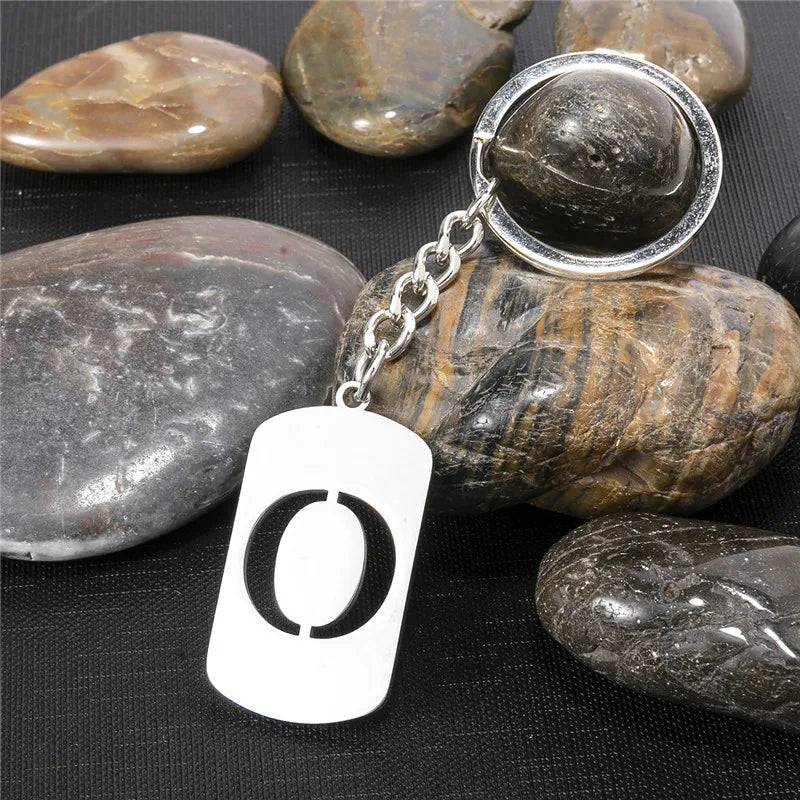 PERSONALISIERTER EDELSTAHL ANFANGSBUCHSTABE "WALLERO" SCHLÜSSELANHÄNGER - ICERAIN JEWELRY