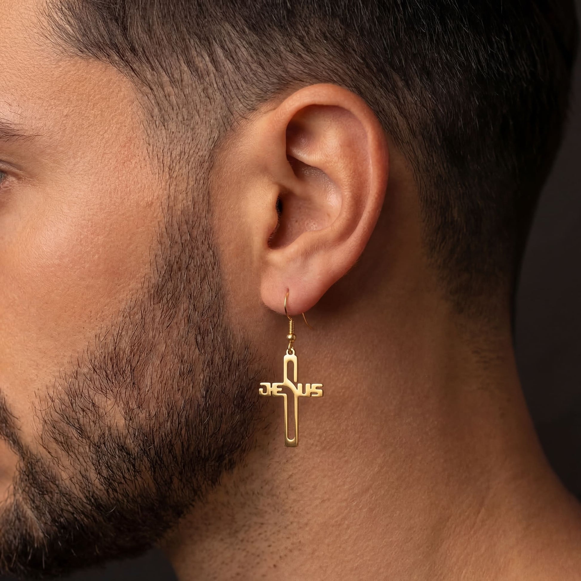 EDELSTAHL "JESUS" OHRRINGE - ICERAIN JEWELRY