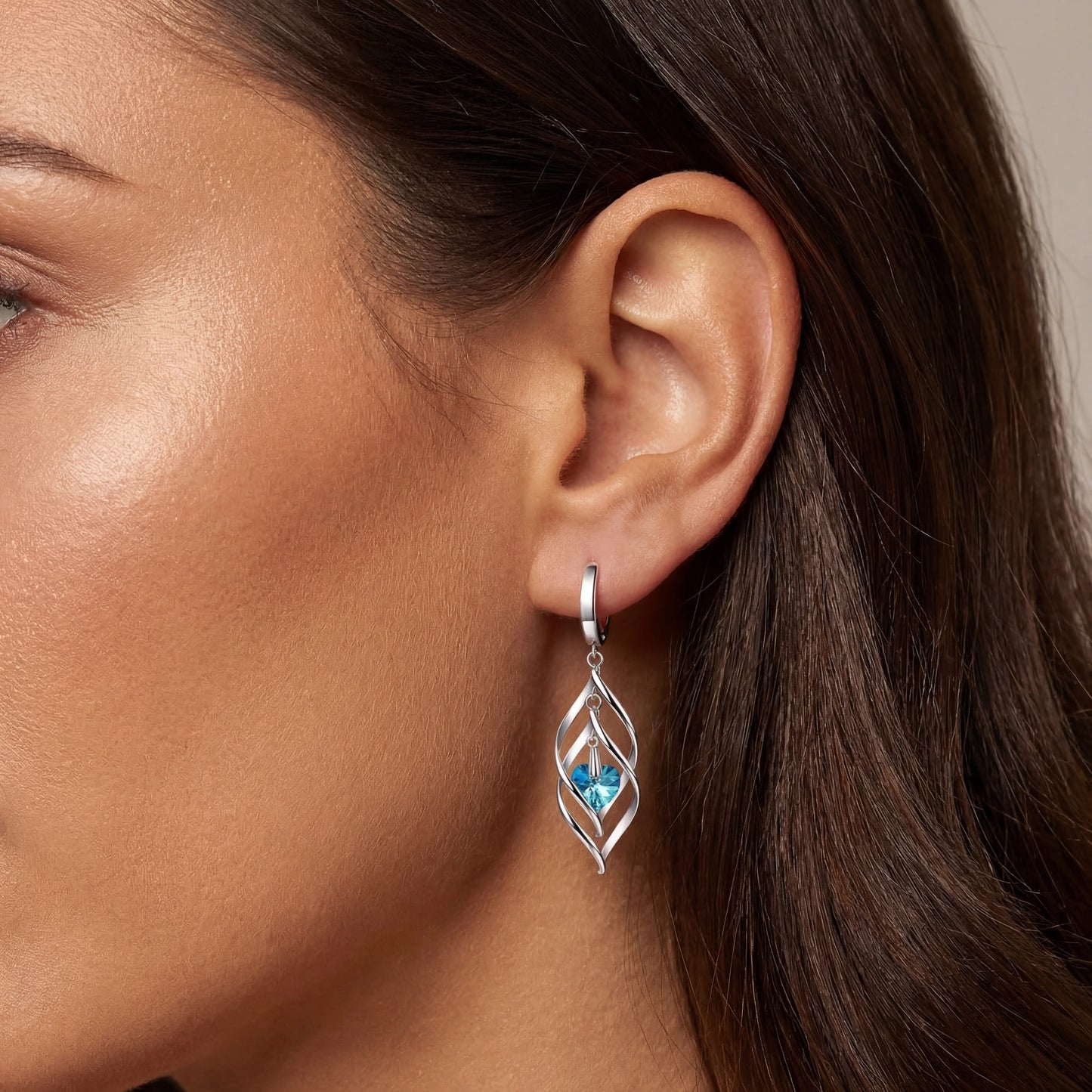 925S SILVER "BLUE HOLLOW" OHRRINGE - ICERAIN JEWELRY