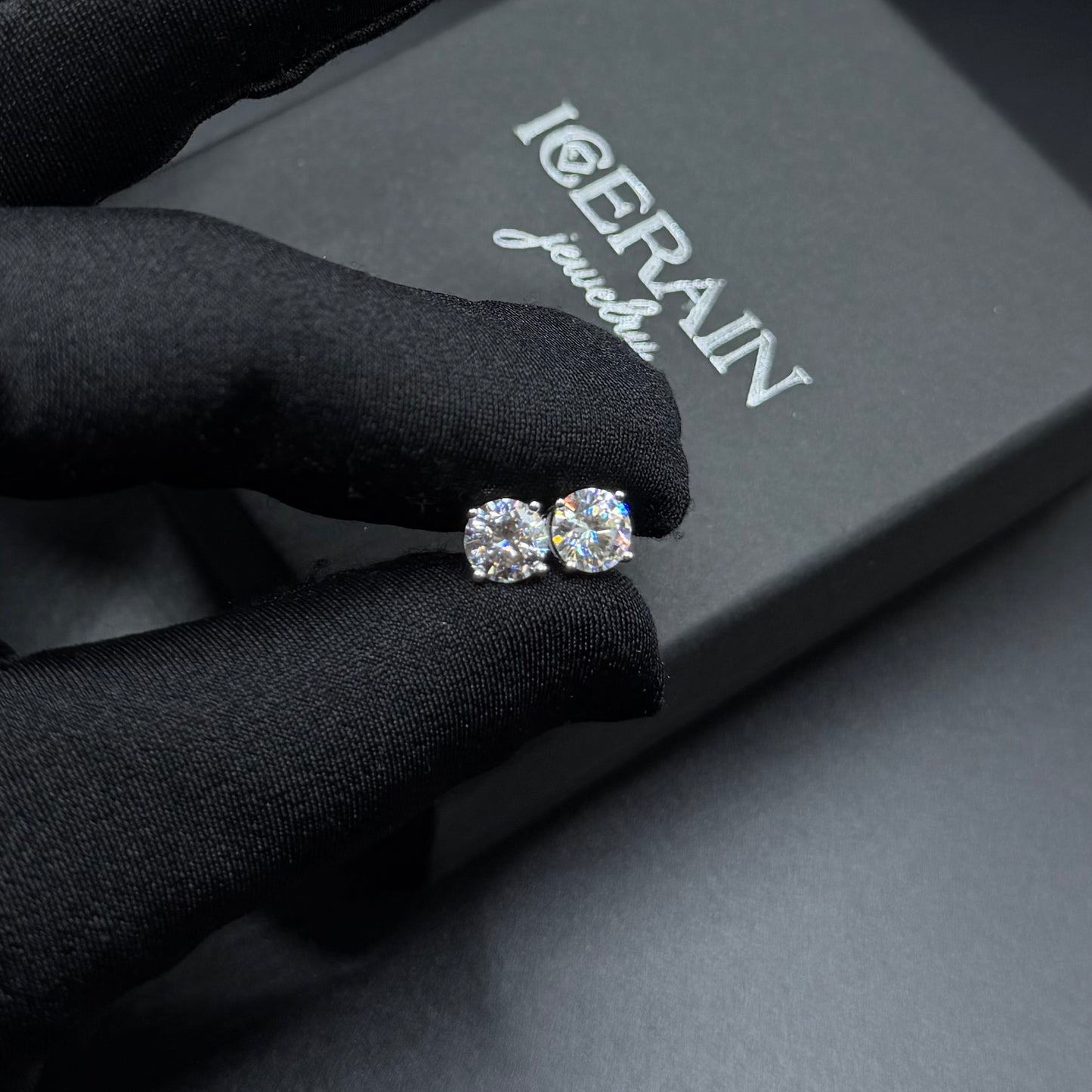 ICED OUT MOISSANITE "PAROLO" WEISSGOLD 925S SILVER OHRRINGE - ICERAIN JEWELRY